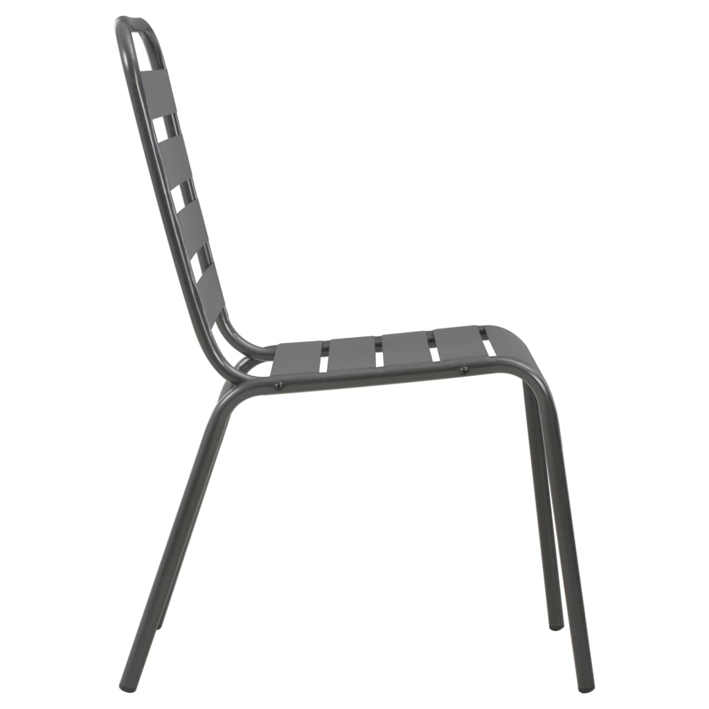 Dining Set | Dark grey | Steel with e-coated and powder-coated finish