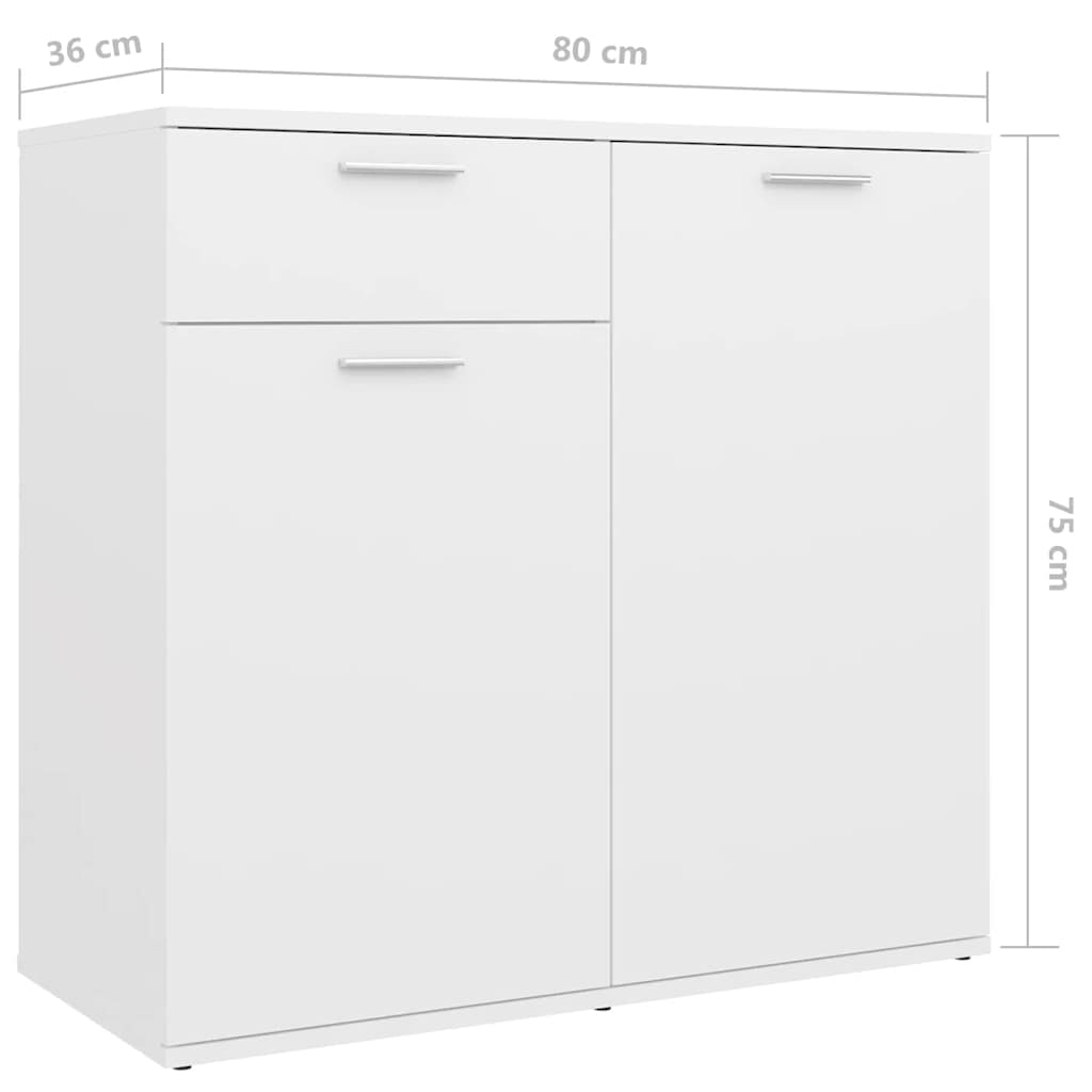 Sideboard White 160x36x75 cm Engineered Wood