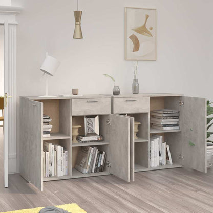 Sideboard Concrete Grey 160x36x75 cm Engineered Wood