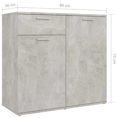 Sideboard Concrete Grey 160x36x75 cm Engineered Wood