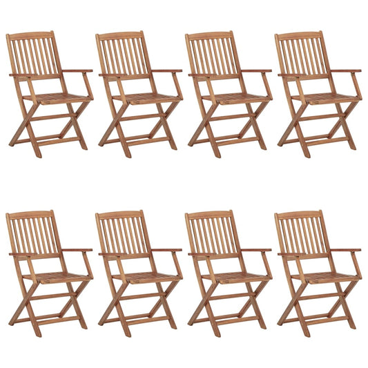 Outdoor Chair | Set of 8 | Natural wood | Solid acacia wood | Standard