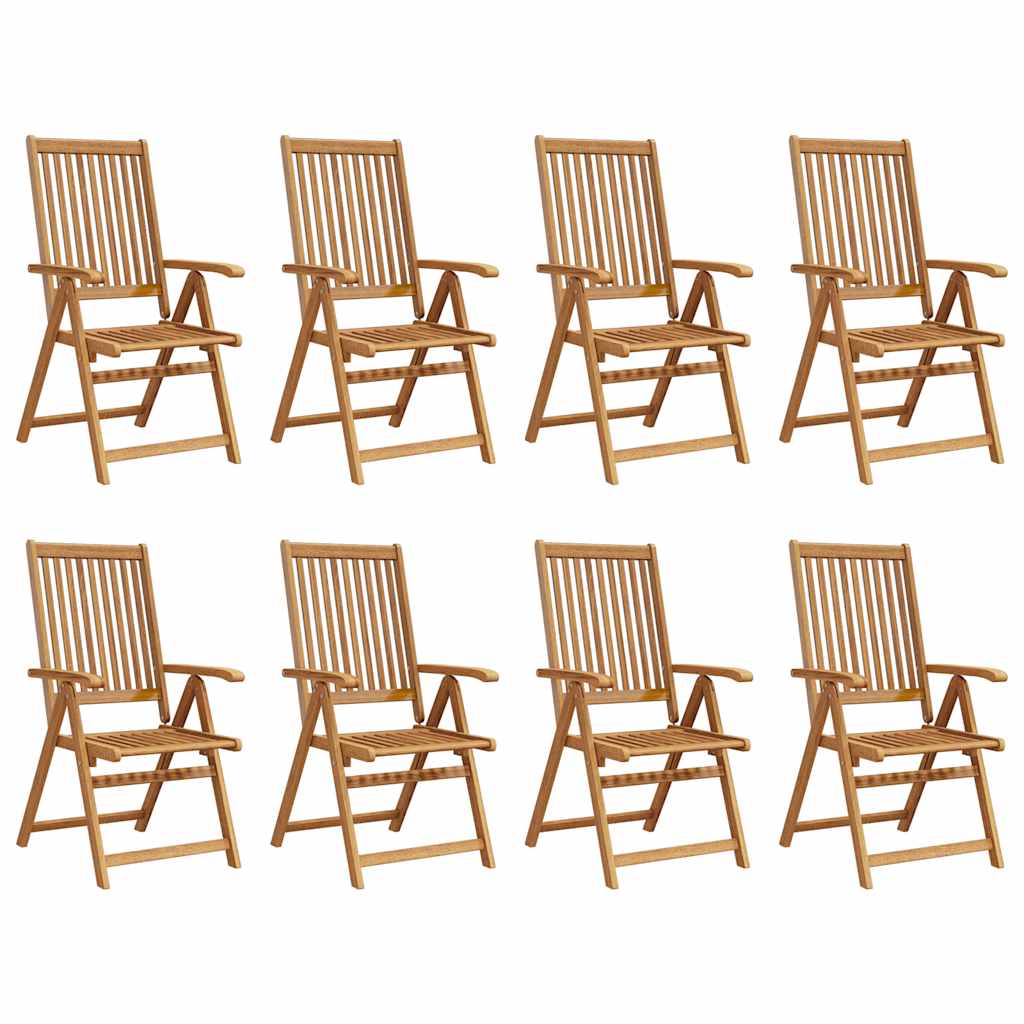 Garden Chair | Set of 8 | Natural Wood | Solid Acacia Wood | Standard