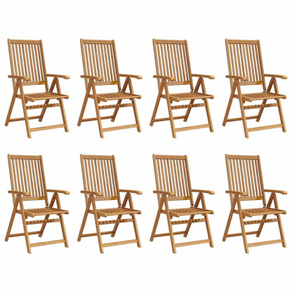 Garden Chair | Set of 8 | Natural Wood | Solid Acacia Wood | Standard