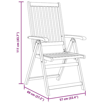 Garden Chair | Set of 8 | Natural Wood | Solid Acacia Wood | Standard