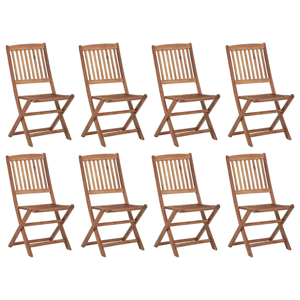 Outdoor Chair | Set of 8 | Brown | Solid acacia wood | Standard