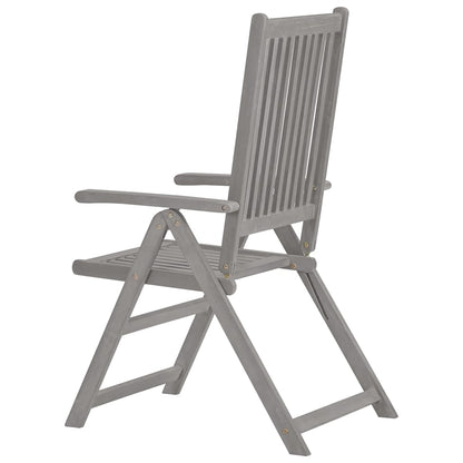 Garden Chair | Set of 8 | Grey | Solid acacia wood | Medium | Foldable
