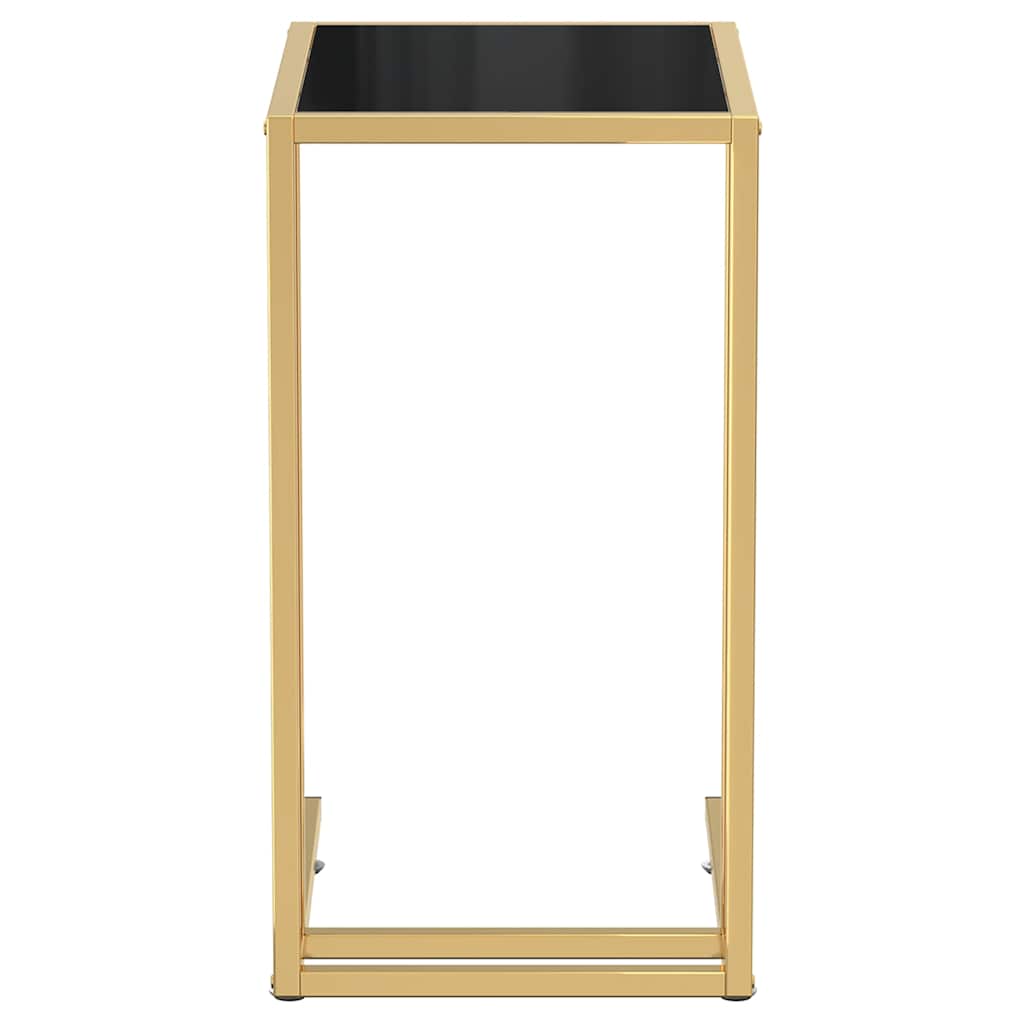 331646 vidaXL Computer Side Table Black 50x35x65 cm Tempered Glass