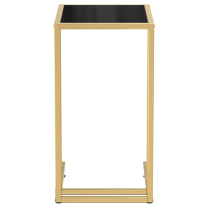 331646 vidaXL Computer Side Table Black 50x35x65 cm Tempered Glass