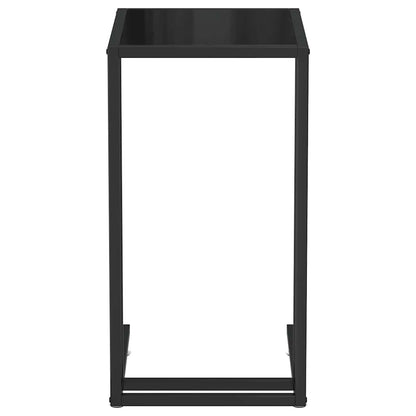 Side Table | Black | Tempered Glass, Powder-Coated Iron | Medium