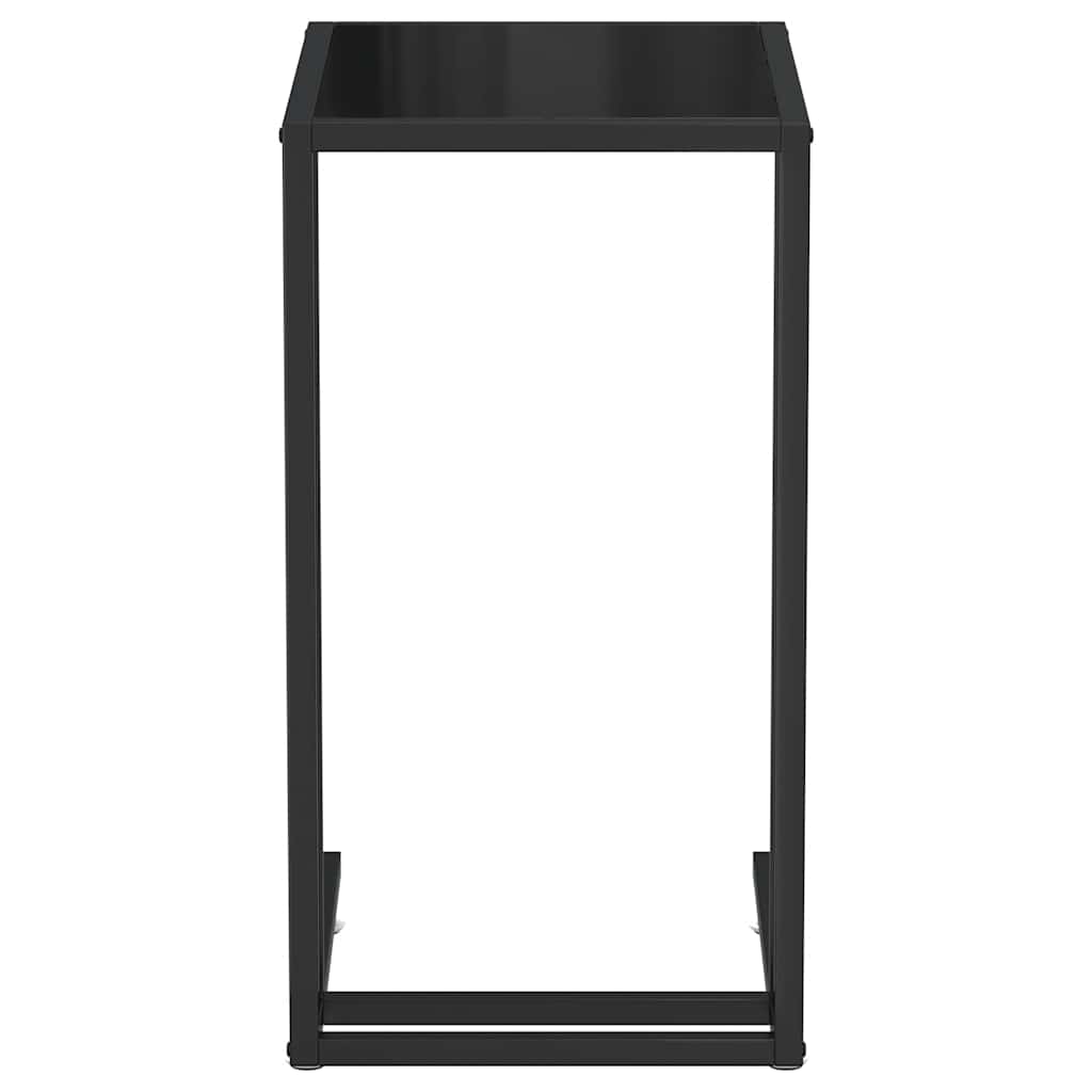 Computer Side Table Black 50x35x65 cm Tempered Glass