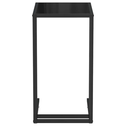 Computer Side Table Black 50x35x65 cm Tempered Glass