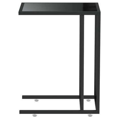 Side Table | Black | Tempered Glass, Powder-Coated Iron | Medium