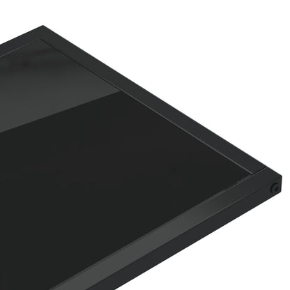 Side Table | Black | Tempered Glass, Powder-Coated Iron | Medium
