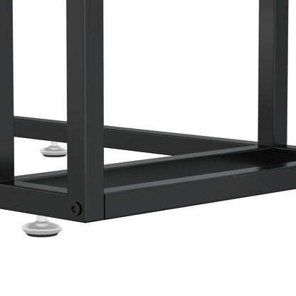 Side Table | Black | Tempered Glass, Powder-Coated Iron | Medium