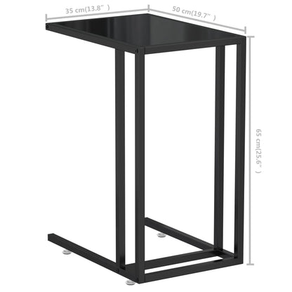 Side Table | Black | Tempered Glass, Powder-Coated Iron | Medium