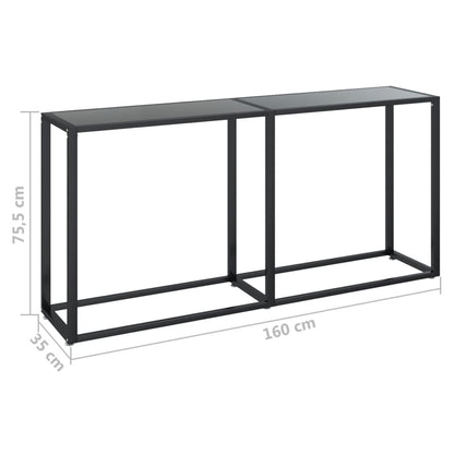 Console Table | Black | Tempered glass | 160x35x75.5cm | Simple