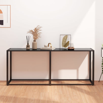 Console Table | Black | Tempered glass, powder-coated steel | Large