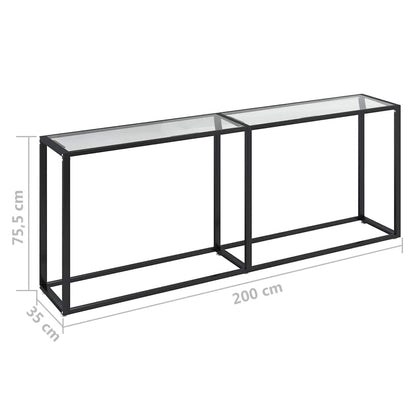 Console Table Transparent 200x35x75,5cm Tempered Glass