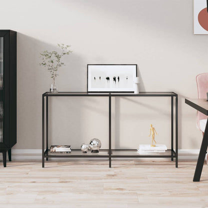 Console Table Transparent 140x35x75.5 cm Tempered Glass