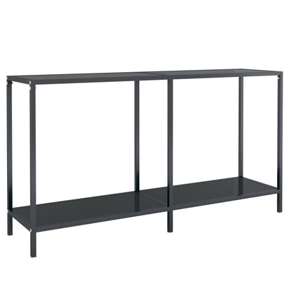 Console Table | Black | Tempered Glass, Powder-Coated Steel | Standard