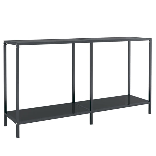 Console Table | Black | Tempered Glass, Powder-Coated Steel | Standard