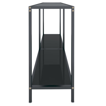 Console Table | Black | Tempered Glass, Powder-Coated Steel | Standard