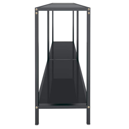 331695 vidaXL Console Table Black 140x35x75,5 cm Tempered Glass