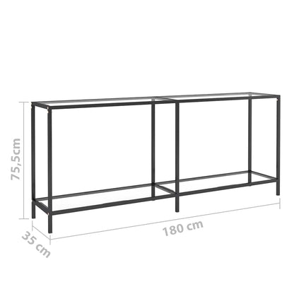 331702 vidaXL Console Table Transparent 180x35x75,5 cm Tempered Glass