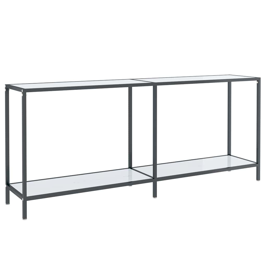 331704 vidaXL Console Table White 180x35x75,5 cm Tempered Glass