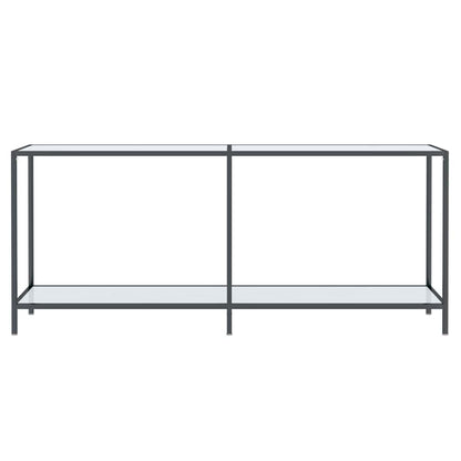 331704 vidaXL Console Table White 180x35x75,5 cm Tempered Glass