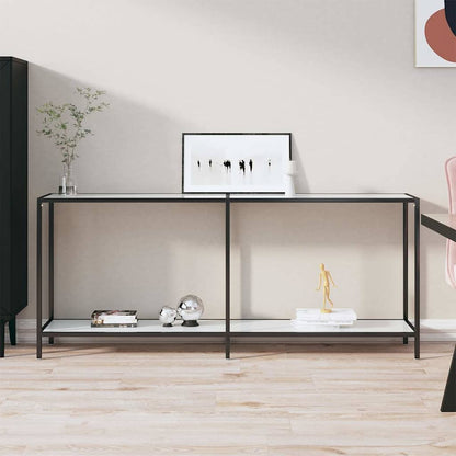 331704 vidaXL Console Table White 180x35x75,5 cm Tempered Glass