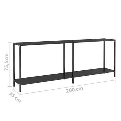 Console Table | Black | Tempered glass | 200 cm Length | Simple