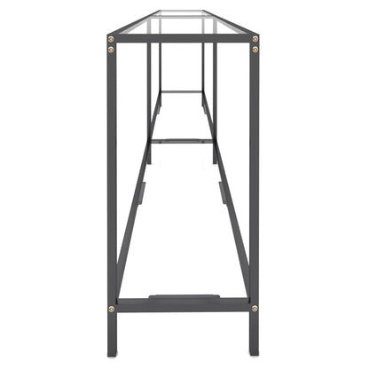 Console Table Transparent 220x35x75.5 cm Tempered Glass