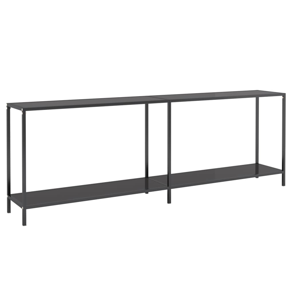 Console Table | Black | Tempered Glass, Powder-Coated Steel | Large