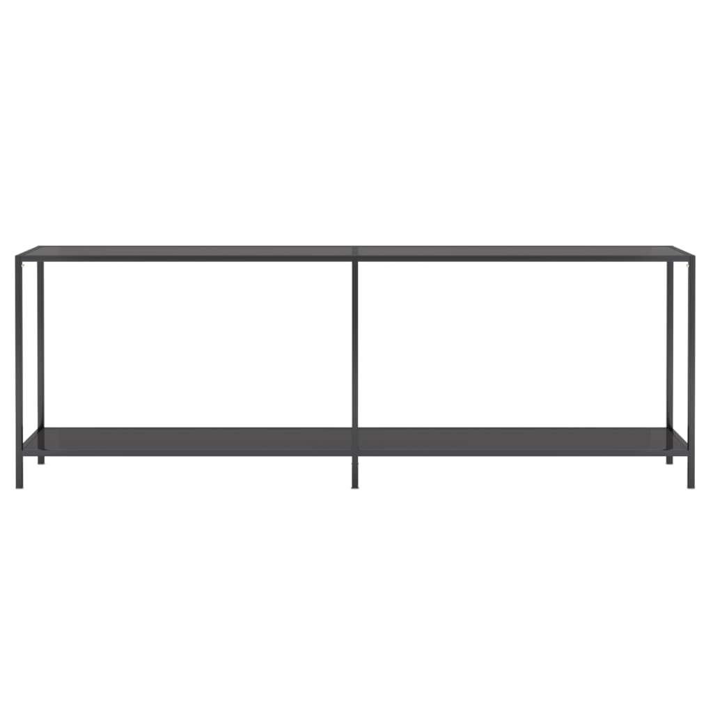 Console Table | Black | Tempered Glass, Powder-Coated Steel | Large