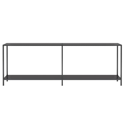 Console Table | Black | Tempered Glass, Powder-Coated Steel | Large