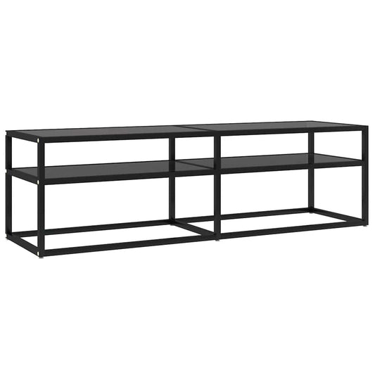 TV Cabinet Black 140x40x40.5 cm Tempered Glass