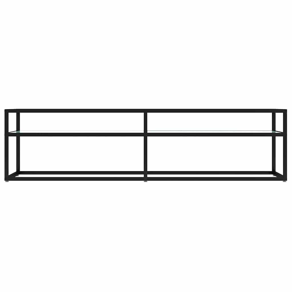 TV Cabinet White Marble 160x40x40,5 cm Tempered Glass