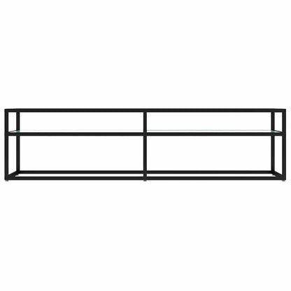 TV Cabinet White Marble 160x40x40,5 cm Tempered Glass