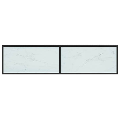 TV Cabinet White Marble 160x40x40,5 cm Tempered Glass