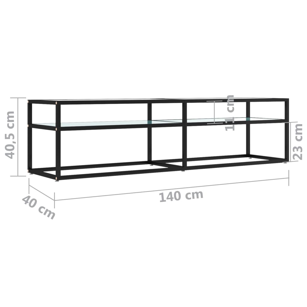 TV Cabinet | White | Tempered Glass | Large | TV Cabinet | Rectangular