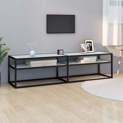 TV Cabinet | White | Tempered Glass | Large | TV Cabinet | Rectangular