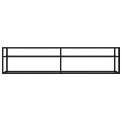 TV Cabinet | Black and Transparent | Tempered Glass, Powder-Coated Steel