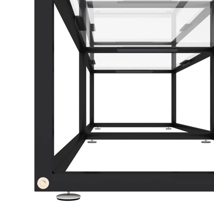TV Cabinet | Black and Transparent | Tempered Glass, Powder-Coated Steel