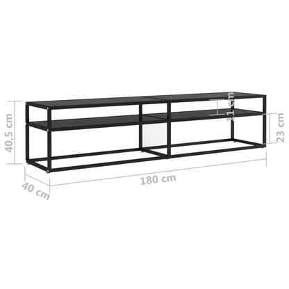 TV Cabinet | Black | Tempered glass, powder-coated steel | Large
