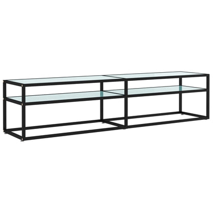 Tv Cabinet | Black and white marble | Tempered glass, powder-coated steel