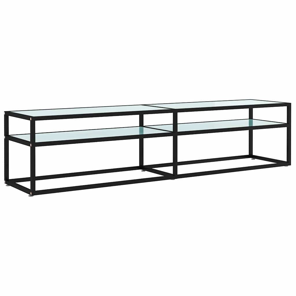 TV Cabinet White Marble 180x40x40,5 cm Tempered Glass