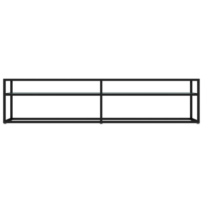 Tv Cabinet | Black and white marble | Tempered glass, powder-coated steel