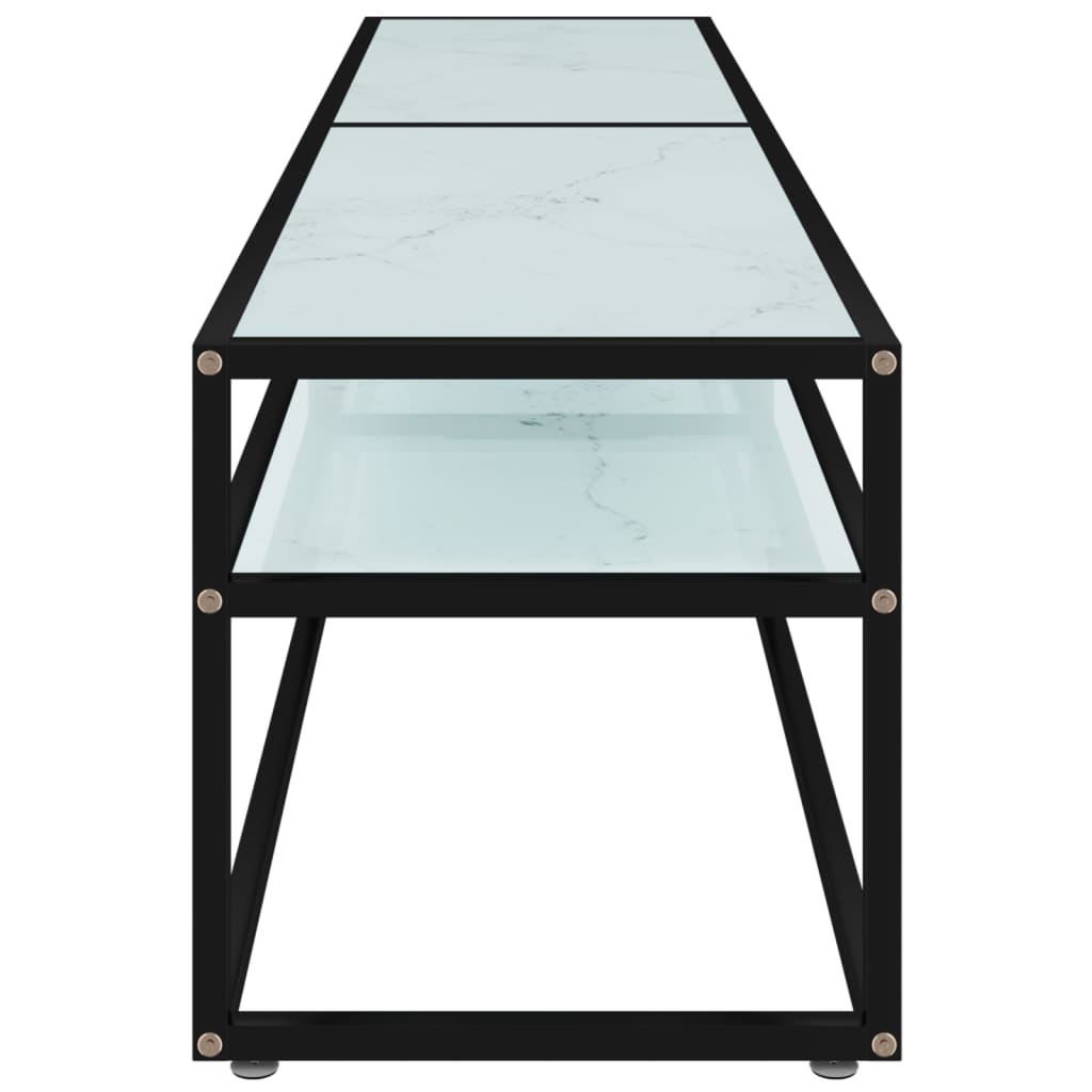 Tv Cabinet | Black and white marble | Tempered glass, powder-coated steel