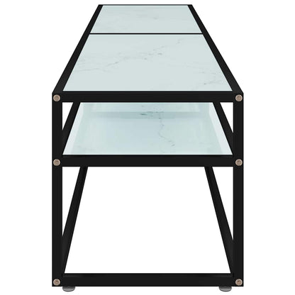 TV Cabinet White Marble 180x40x40,5 cm Tempered Glass